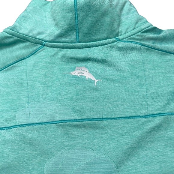 Tommy Bahama Delray Frond 1/4 zip Green Men's Large Island Zone Lightweight - Picture 7 of 7